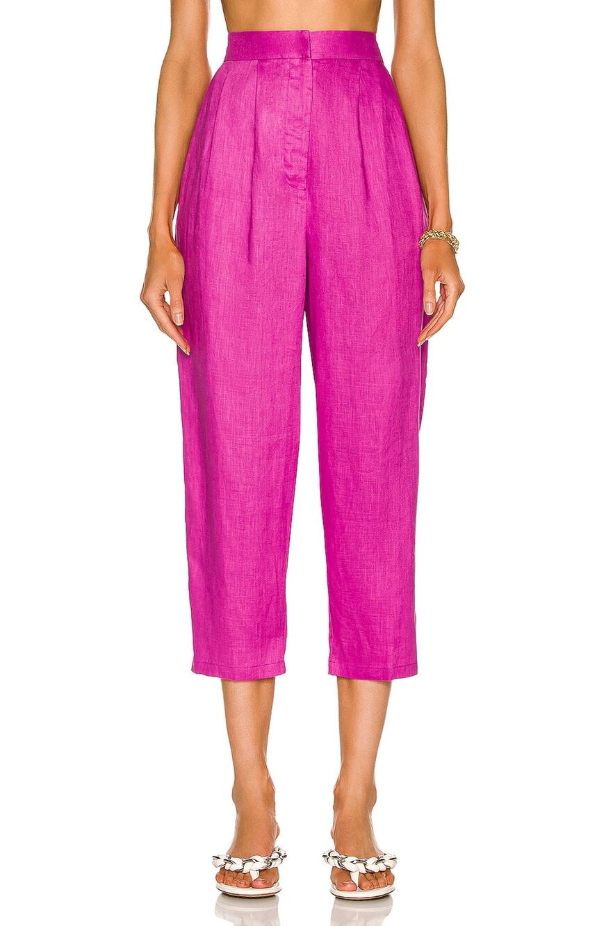 Adriana Degreas Solid Magenta Carrot Size M Pants